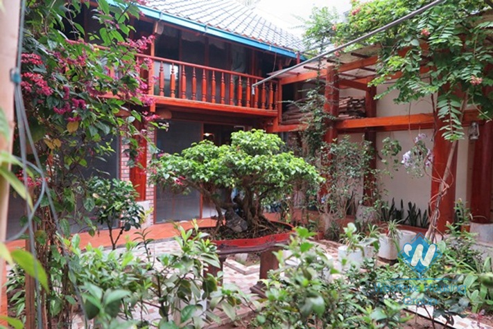 A unique- style house beautiful large garden for rent in Ba Dinh district